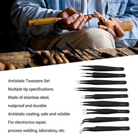 Ensemble de Pinces Antistatiques de Précision, Ensemble Esd Facile à Vivre, Ensemble Magnétique Antistatique en Acier Inoxyda
