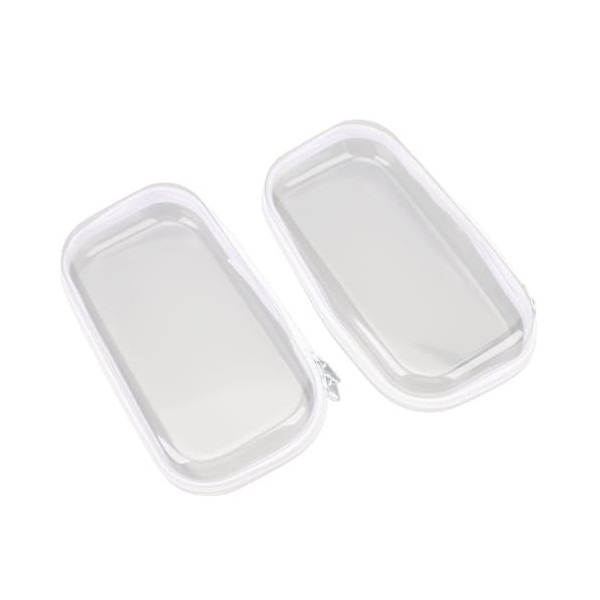 Lot de 2 Trousses de Maquillage, Coque Rigide Transparente avec Fermeture éclair Sécurisée, Conteneurs de Rangement Empilable