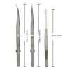 Lot de 5 Pinces à épiler en Acier Inoxydable, Antistatiques, Incurvées, Plates et Droites, Kit de Pinces pour la Fabrication 