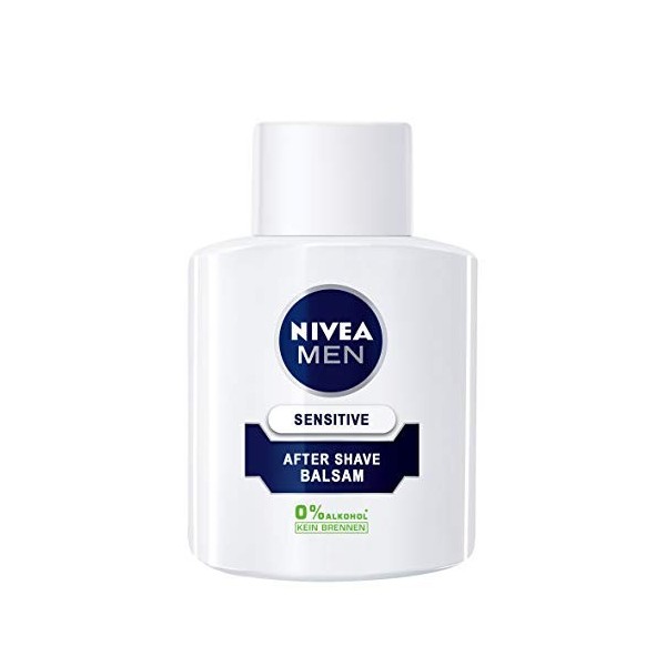 NIVEA Men, Lot de 6 baumes après-rasage pour homme, 6 flacons de 100 ml, Sensitive, 0% dalcool