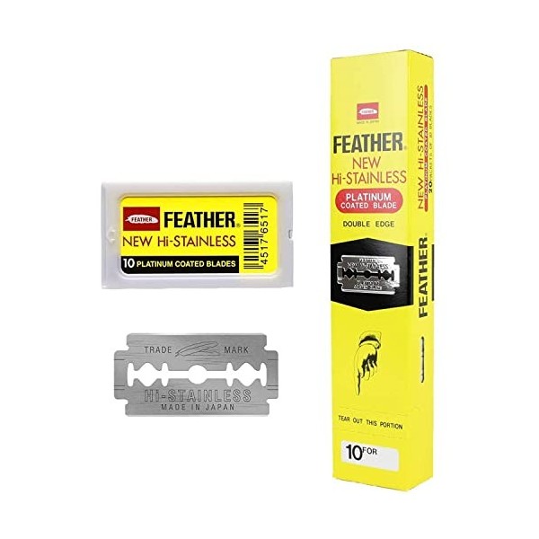 200 Feather Razor Blades NEW Hi-stainless Double Edge by Feather