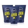 NIVEA MEN Gel nettoyant Barbe + Visage 3 x 100 ml , soin barbe adoucissant à la camomille, nettoie la peau sans dessécher, k