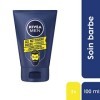 NIVEA MEN Gel nettoyant Barbe + Visage 3 x 100 ml , soin barbe adoucissant à la camomille, nettoie la peau sans dessécher, k