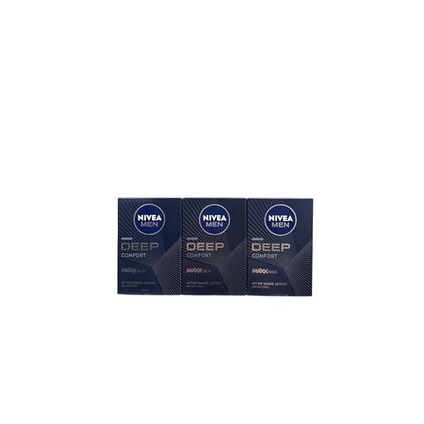 Nivea Men Deep Comfort Lot de 3 lotions après-rasage 3 x 100 ml