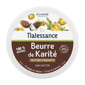 Natessance - Beurre De Karité - Soins du corps - Protège Et Répare - Certifié Cosmebio - Pot de 100 g