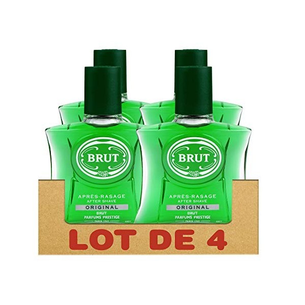 Brut Original Après Rasage Homme Parfum Frais et Intense Flacon Lot de 4 x 100 ml 