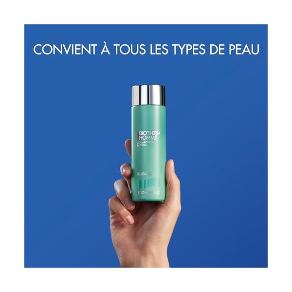 BIOTHERM HOMME - Aquapower Lotion Visage Homme - Après-Rasage Apaisant - Soin Hydratant - Prévient Des *Rougeurs - Peaux Sens