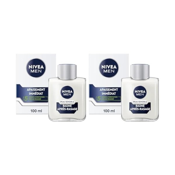 NIVEA MEN Peau Sensible Baume Après-Rasage 1 x 100 ml , Soin Après-Rasage enrichi en Camomille & Hamamélis, Soin visage pour