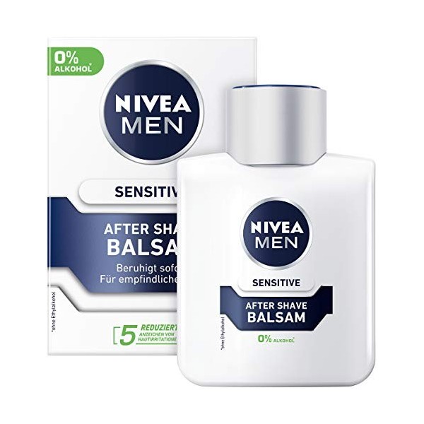 NIVEA MEN Lot de 3 baumes après-rasage Sensitive - 100 ml - Après-rasage apaisant - Soin de la peau après le rasage à la camo