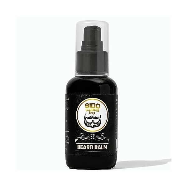 SIDO BARBER Baume à barbe à laloe vera 100 ml, parfum agrumes – Baume après-rasage pour soin et après rasage – Baume après