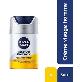NIVEA MEN Active Energy Crème Visage Énergisante 1 x 50 ml , Crème Hydratante non grasse pour homme, Soin Visage enrichi en 