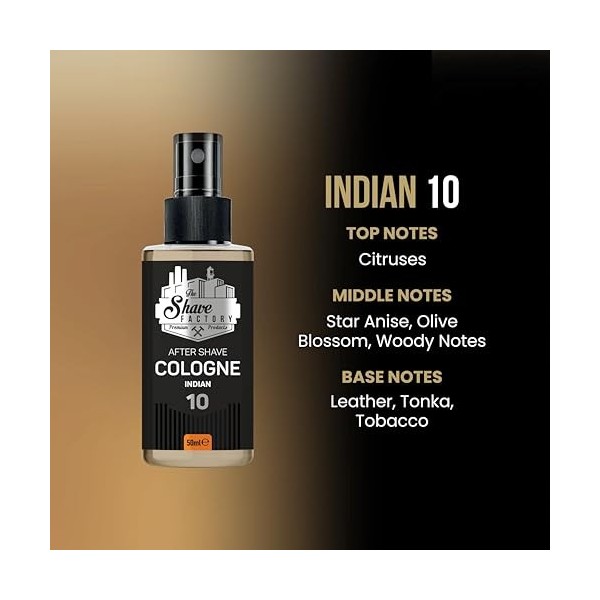 The Shave Factory Eau de Cologne après rasage 10 indiens, 50 ml 