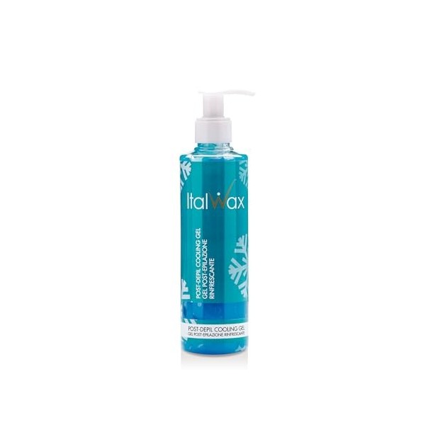 Italwax Gel après épilation - 250ml - Gel rafraîchissant – Menthol Aroma - Hydratant et éliminant les résidus dépilation à l