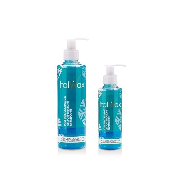 Italwax Gel après épilation - 250ml - Gel rafraîchissant – Menthol Aroma - Hydratant et éliminant les résidus dépilation à l