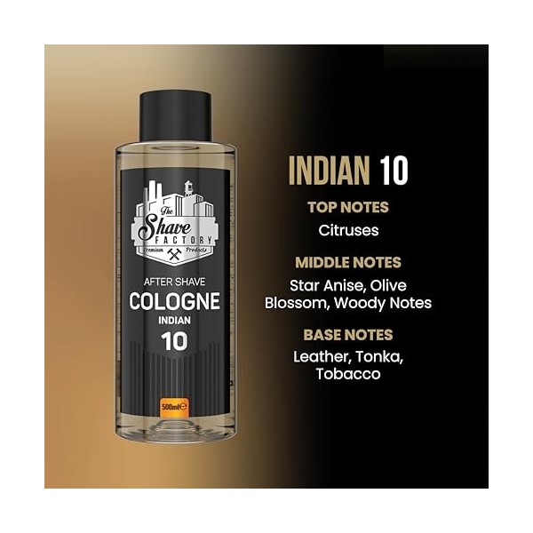 The Shave Factory Après-rasage Cologne 10 Indian, 500ml 16.9 fl. oz 