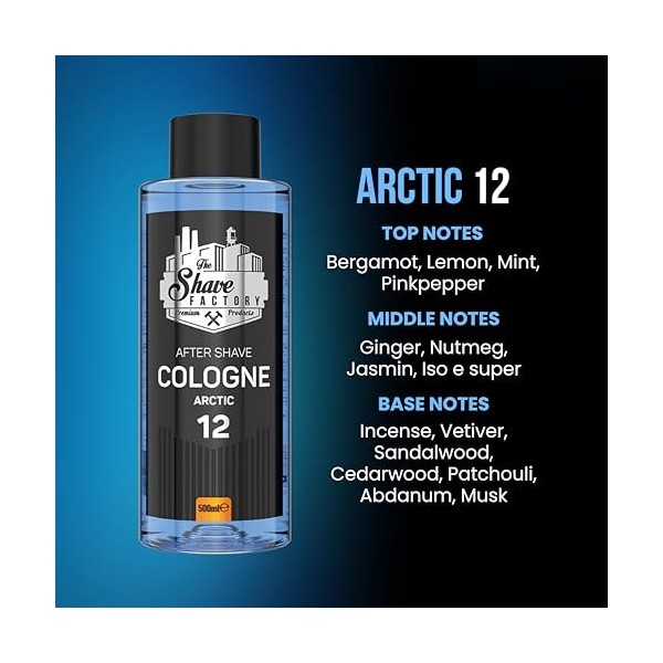 The Shave Factory Après-rasage Cologne 12 Arctic, 500ml 16.9 fl. oz 