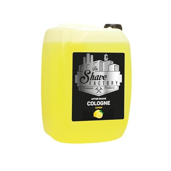 The Shave Factory Eau de Cologne citron 5 L – Parfum après-rasage professionnel de qualité barbier pour salons de coiffure et