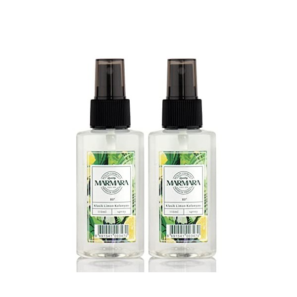 MARMARA Kolonya Limon 2x110ml Spray| Eau parfumée turque | Après-rasage | eau à la main turque | Après-rasage | Eau de Colo