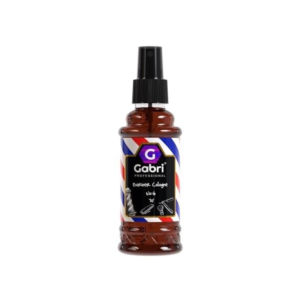 Gabri Barber Cologne No6 150 ml – EDC – Spray après-rasage pour homme – Rasage eau parfumée fruitée et douce – Eau de Cologne