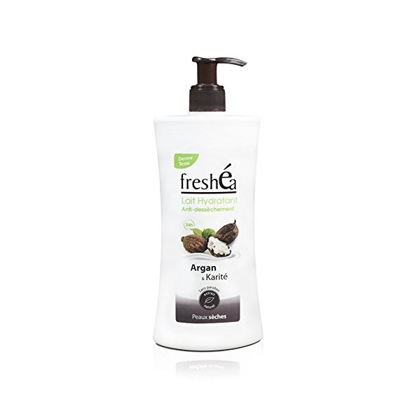 Freshea Lait Hydratant Anti-Dessèchement Argan et Karité Peaux Sèches 300 ml - Lot de 4