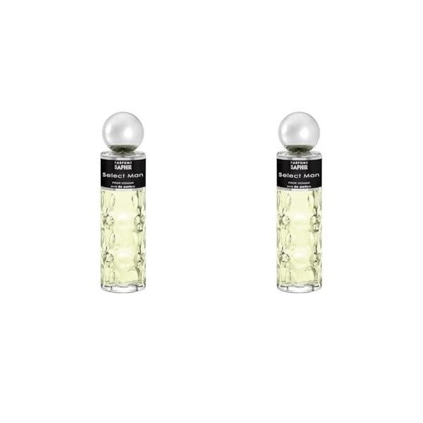 Parfums Saphir Select Man - Eau de Parfum Vaporisateur Homme - 200 ml Lot de 2 