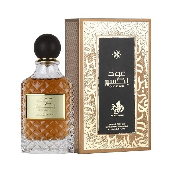 AL WATANIAH Oud Elixir - Parfum de Luxe Unisexe, Eau de Parfum 100 ml, Fragrance Sophistiquée et Durable de Oud, Idéale pour 