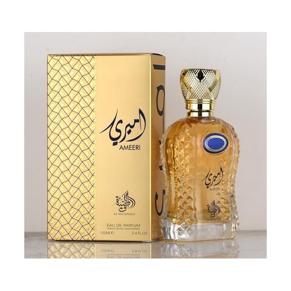 AL WATANIAH Ameeri - Parfum de Luxe pour Hommes, Eau de Parfum 100ml, Fragrance Élégante et Durable, Notes Boisées et Épicées