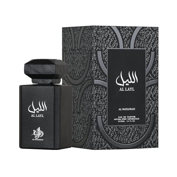 AL WATANIAH Al Layl - Parfum de Luxe Unisexe, Eau de Parfum 100 ml, Fragrance Nocturne et Sophistiquée, Parfum Durable pour H