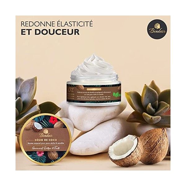 Baume Hydratant Désir de Coco | Chantilly au Beurre de Karité et Huile de Coco 100 ml | Nourrit et Hydrate Corps et Cheveux |