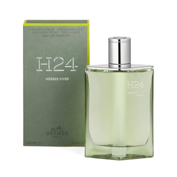 Hermès H24 Herbes Vives Eau de parfum rechargeable en spray pour homme, 3,4 oz