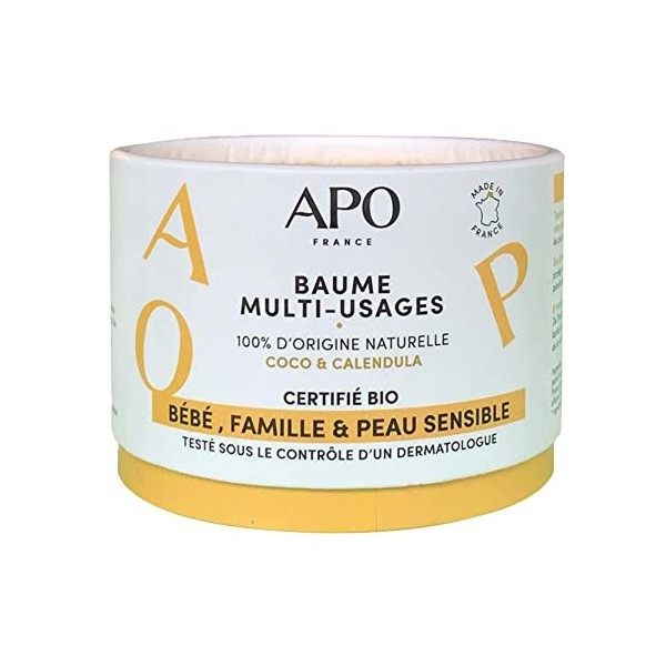 APO France - Baume Multi Usages - Peaux Sensibles - Sans Huile Essentielle - Hydratant - Nourrissant - Bébé et Femme Enceinte