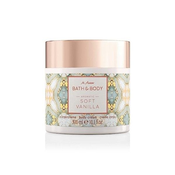 M. Asam BATH & BODY SOFT VANILLA Crème corps vanille 300 ml – Aux huiles précieuses et hydrate et protège la peau, parfum g