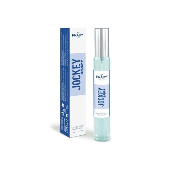 Prady - Eau de Toilette Jockey Sport Bleu - 33 ML - Parfum dynamique et énergisant pour une sensation de fraîcheur sportive