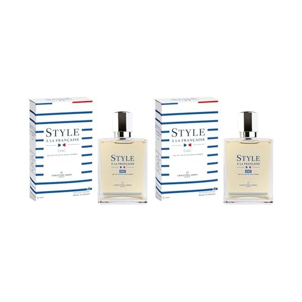 Christine Arbel Paris parfum homme STYLE A LA FRANCAISE CHIC eau de toilette 100ml Fabriqué en France Lot de 2 