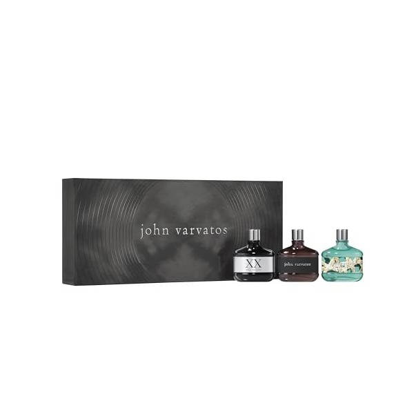 John Varvatos Coffret Miniatures Eau de Toilette, Heritage, XX, XX Artisan Teal, Cadeau pour Homme