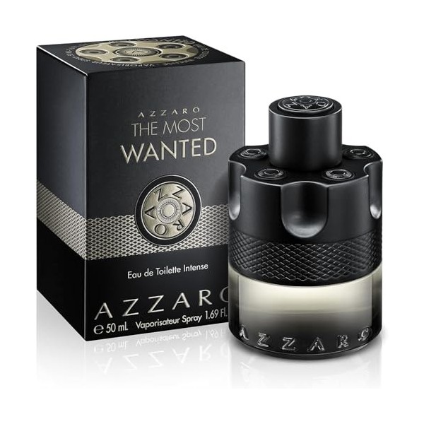 Azzaro The Most Wanted Eau de Toilette Intense, Parfum Pour Homme, Fougère Aromatique Boisé, Frais et Puissant, Idée Cadeau P