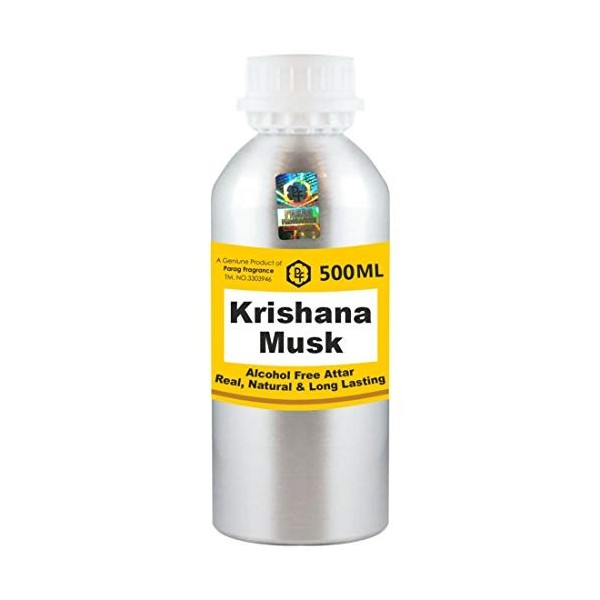 Parag Fragrances Krishana Musk Attar 500 ml Attar Sans alcool, Attar de longue durée pour homme - Femmes et usage religieux 