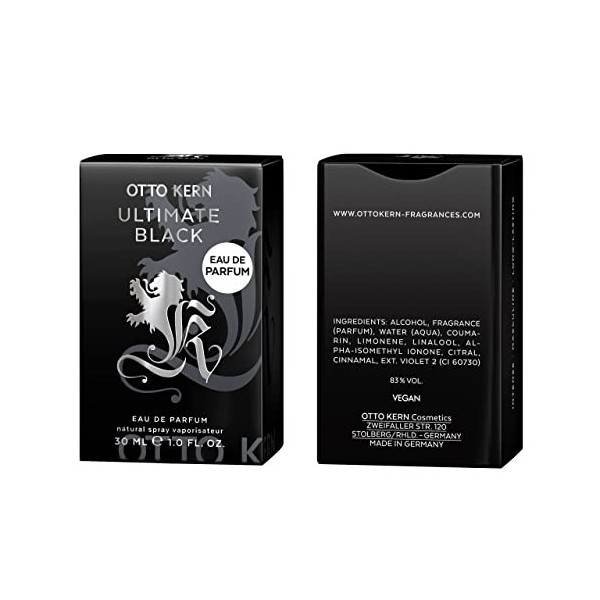 Otto Kern® Ultimate Black – Eau de parfum masculin – épicée – longue durée – le parfum ultime pour homme daffaires élégant |