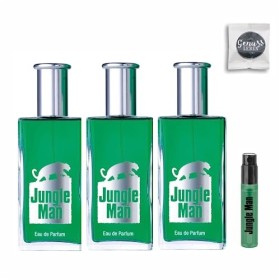 Lot de 3 gommes LR Jungle Man de 50 ml avec échantillon de parfum gratuit et vie de plaisir