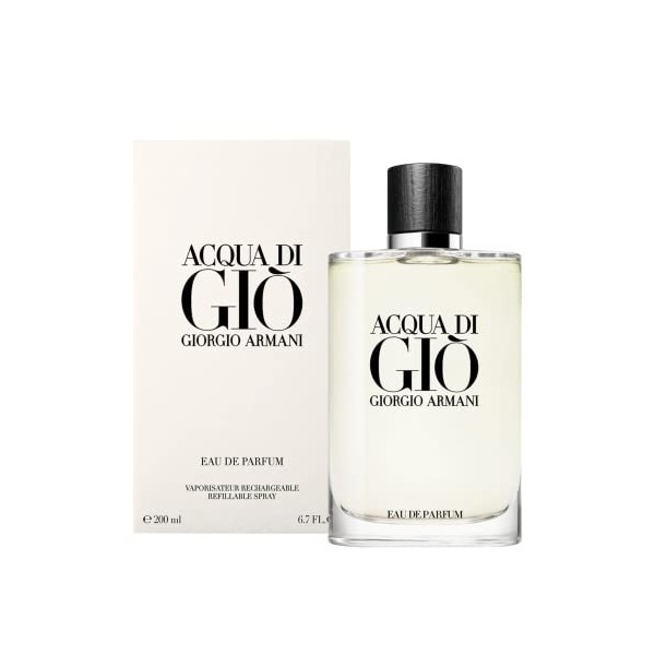 GIORGIO ARMANI, Acqua di Gio Pour Homme Eau de Parfum Rechargeable pour Homme 200 ml