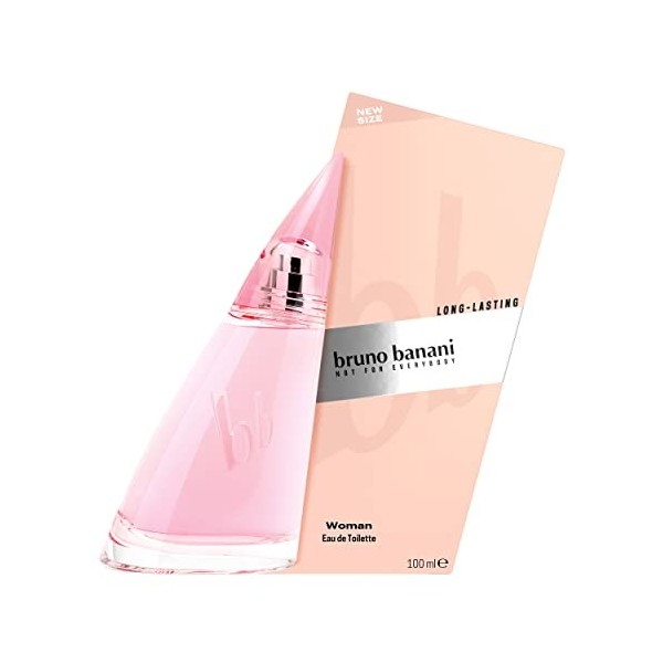 bruno banani Woman Eau de Toilette Natural Spray Parfum floral fruité pour femme Flacon en verre vaporisateur 100 ml