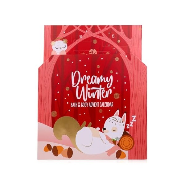 Accentra - Calendrier de lAvent de soins 2024 pour filles avec 24 produits de soins avec une lotion pour le corps, bombe de 