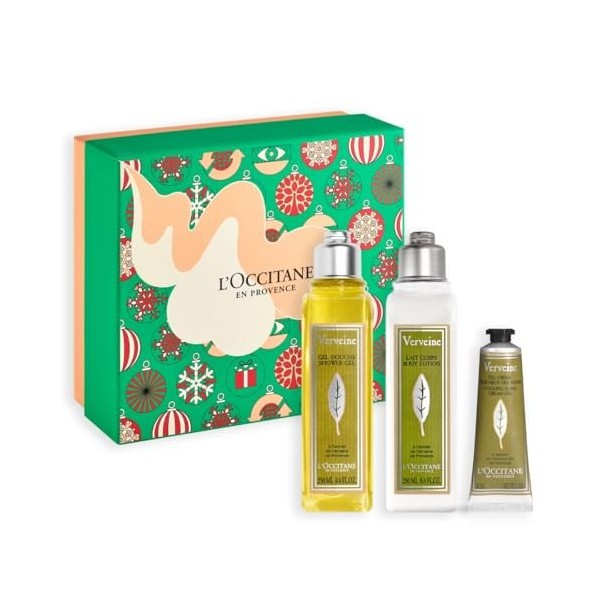 LOccitane - Coffret de Noël Maisonnette Fleurs de Ceriser - Mousse Douceur Gel Douche, Lait Perlé Corps et Crème Mains - Fab