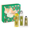 LOccitane - Coffret de Noël Maisonnette Fleurs de Ceriser - Mousse Douceur Gel Douche, Lait Perlé Corps et Crème Mains - Fab