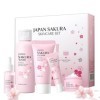 Sakura Ensemble de Soins de la Peau 5 Pièces, avec Crème Nettoyante, Toner, Sérum, Kit de Soins de La Peau Hydratants, Coffre