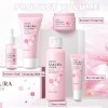 Sakura Ensemble de Soins de la Peau 5 Pièces, avec Crème Nettoyante, Toner, Sérum, Kit de Soins de La Peau Hydratants, Coffre