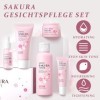 Sakura Ensemble De Soins De La Peau,Coffret Cadeau Femme Soins pour le Visage,Kit de Soins de Peau Hydratants,Coffret Cadeau 