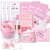 LAIKOU Sakura Ensemble de Soins de la Peau, Coffrets Cadeau de Soins pour la Peau, Soins Visage Adolescente, avce Masque Nett