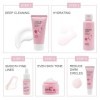 Fengyang® 5Pcs Set de Soins, Sakura Ensemble De Soins De La Peau, Soins Du Visage À Texture Rafraîchissante, Kit de Soins de 