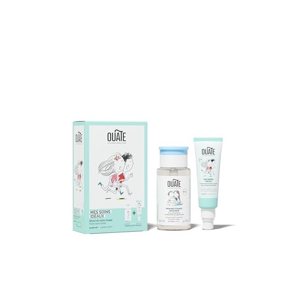 OUATE - Mes Soins Idéaux - Coffret Découverte Soin Visage OUATE - 9-11 Ans - 1 Soin Hydratant 50 ml + 1 Nettoyant Visage 150 